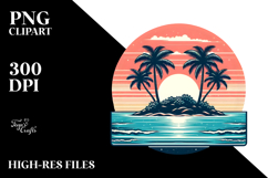 Retro Tropical Island Sunset, 20 oz Tumbler Product Image 2