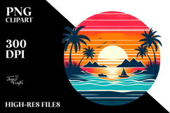 Retro Tropical Island Sunset, 20 oz Tumbler Product Image 2