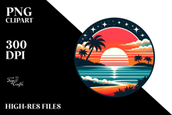 Retro Tropical Island Sunset, 20 oz Tumbler Product Image 2
