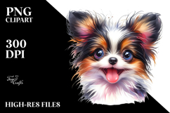 Baby Papillon with Big Eyes Watercolor PNG Product Image 2