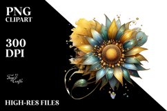 Sunflower Watercolor | Sublimation | Clipart Product Image 1