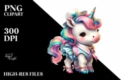 Pastel Unicorn Lindy Hop Dancer PNG Product Image 2