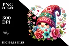 Colorful Valentines Gnome with Detailed Hat PNG Product Image 2