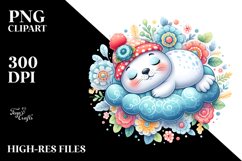 Whimsical Baby Seal Dressed and Sleeping PNG Product Image 2