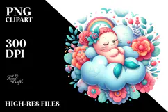 Whimsical Baby Seal Dressed and Sleeping PNG Product Image 2