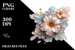 Glossy Lily with Golden Insertions, PNG Product Image 3