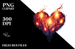 Heart Made of Fire, White Background Product Image 2