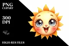 Expressive Funny Baby Face Sun PNG Product Image 3
