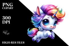 Cute Jumping Unicorn PNG Product Image 2