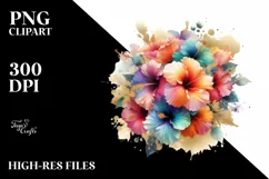 Colorful Hibiscus Bouquet | Clipart Product Image 3