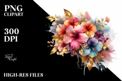 Colorful Hibiscus Bouquet | Clipart Product Image 3