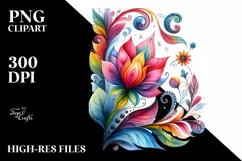 Vibrant Colorful Flower | Sublimation | Clipart Product Image 3