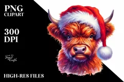 Angry Looking Baby Highland Cow PNG Product Image 2