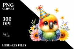 Baby Parrot Party Hat | Sublimation | Clipart Product Image 1