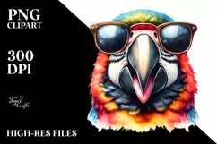 Vibrant Macaw Sunglasses Tongue Clipart Product Image 3