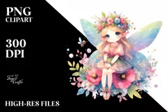 Whimsical Watercolor Cute Fairy | SEO Friendly Clipart Product Image 1