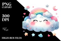 Cute Cloud Watercolor Design Product Image 2