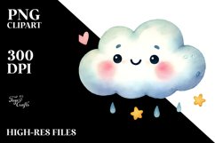 Cute Cloud Watercolor Design Product Image 2