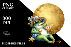 Happy Frog in Beachwear PNG Product Image 2