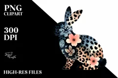 Easter Bunny Animal Print Flower, Clipart |T-shirt, Mug PNG Product Image 8