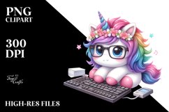 Baby Unicorn Programmer | Sublimation | Clipart Product Image 3