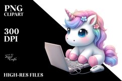 Cute Baby Unicorn Programmer | Sublimation | Clipart Product Image 3