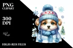 Cute Winter Baby Dog PNG Product Image 3