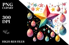Easter Egg Star Watercolor PNG Product Image 2