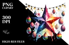Washed Star with Easter Eggs PNG Product Image 2