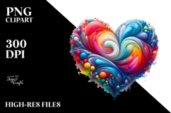 Digital Painting of Colorful Heart PNG Product Image 2