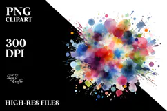 Colorful Brushstroke Watercolor PNG Product Image 2
