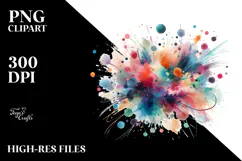 Colorful Brushstroke Watercolor PNG Product Image 2