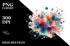 Colorful Brushstroke Watercolor PNG Product Image 2