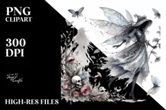 Gothic Fairy Watercolor PNG Product Image 2