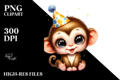 Party Monkey Illustration PNG Product Image 2