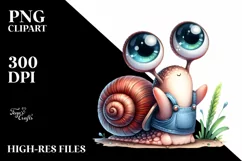 Cute Baby Snail Sublimation Clipart Product Image 1