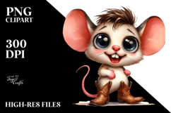 Watercolor Baby Mouse Cowboy Boots Clipart Product Image 2
