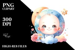 baby moonlight smiles | Sublimation | Clipart Product Image 1