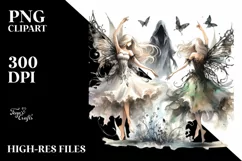 Washed Watercolor Gothic Fairy, Transparent PNG Product Image 2