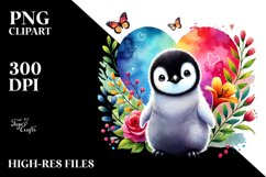 Baby Penguin with Heart PNG Product Image 2