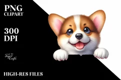 Cute Funny Watercolor Baby Corgi | Sublimation | Clipart Product Image 3