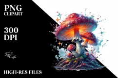 Detailed Shiny Magical Mushroom PNG Product Image 1