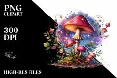 Detailed Shiny Magical Mushroom PNG Product Image 3