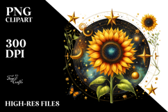 Sunflower Stars Watercolor Clipart Product Image 2