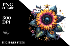 Sunflower Stars Watercolor Clipart Product Image 2