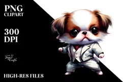Expressive Baby Japanese Chin Dancing PNG Product Image 3
