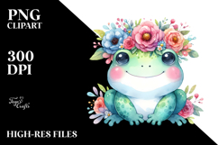 Colorful Frog with Flower Crown | Clipart Product Image 2