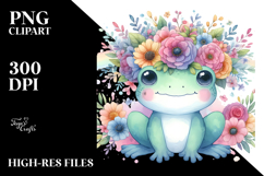 Colorful Frog with Flower Crown | Clipart Product Image 2
