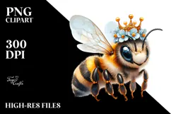 Digital Adorned Happy Cute Baby Bee PNG Product Image 2