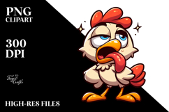 Cartoony Vector Art of a Goofy Cartoon Chicken Product Image 2